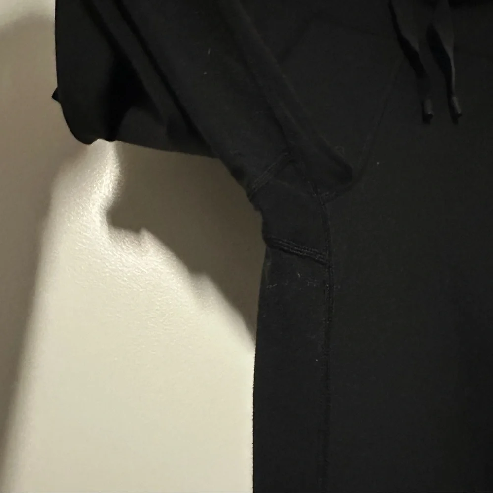 LULULEMON Black Foldover Waist Drawstring Slim Leg Fitness Yoga Pant Size 10T